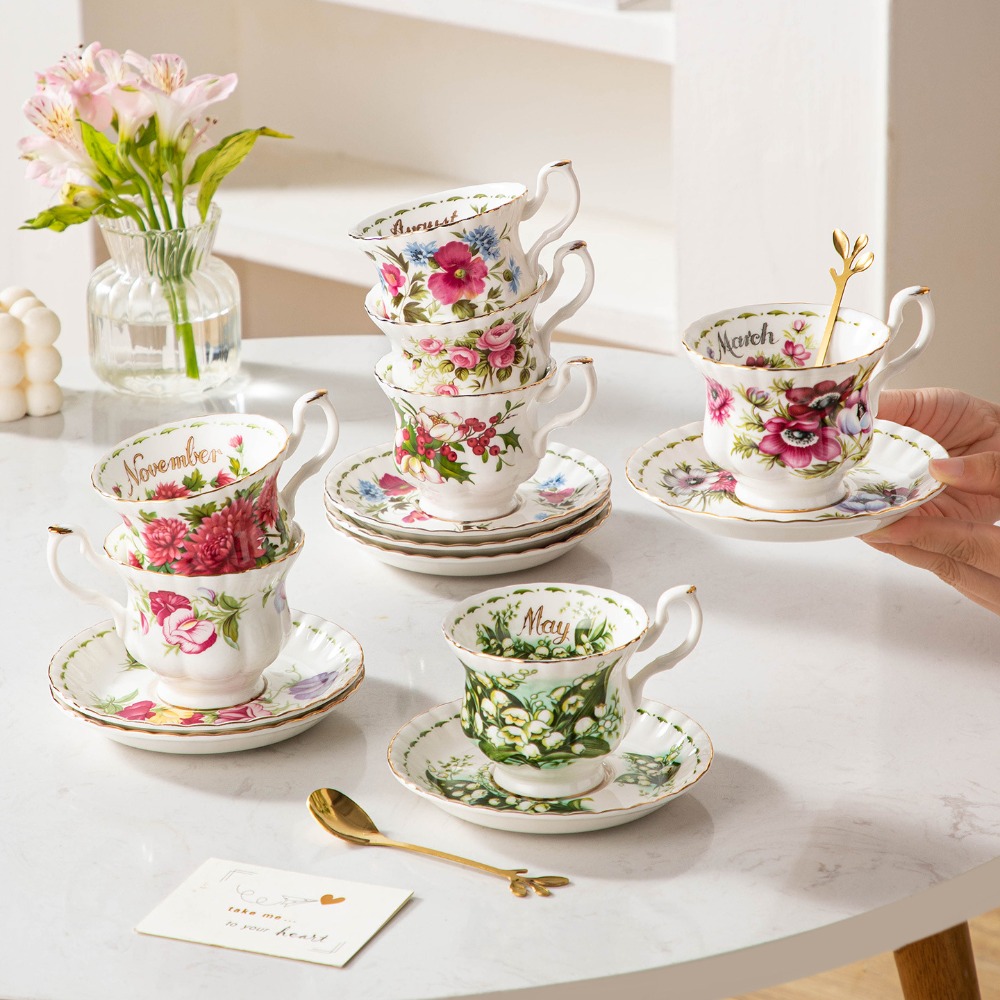 Valley Tea And Coffee - Vintage Floral Porcelain Coffee Cup and