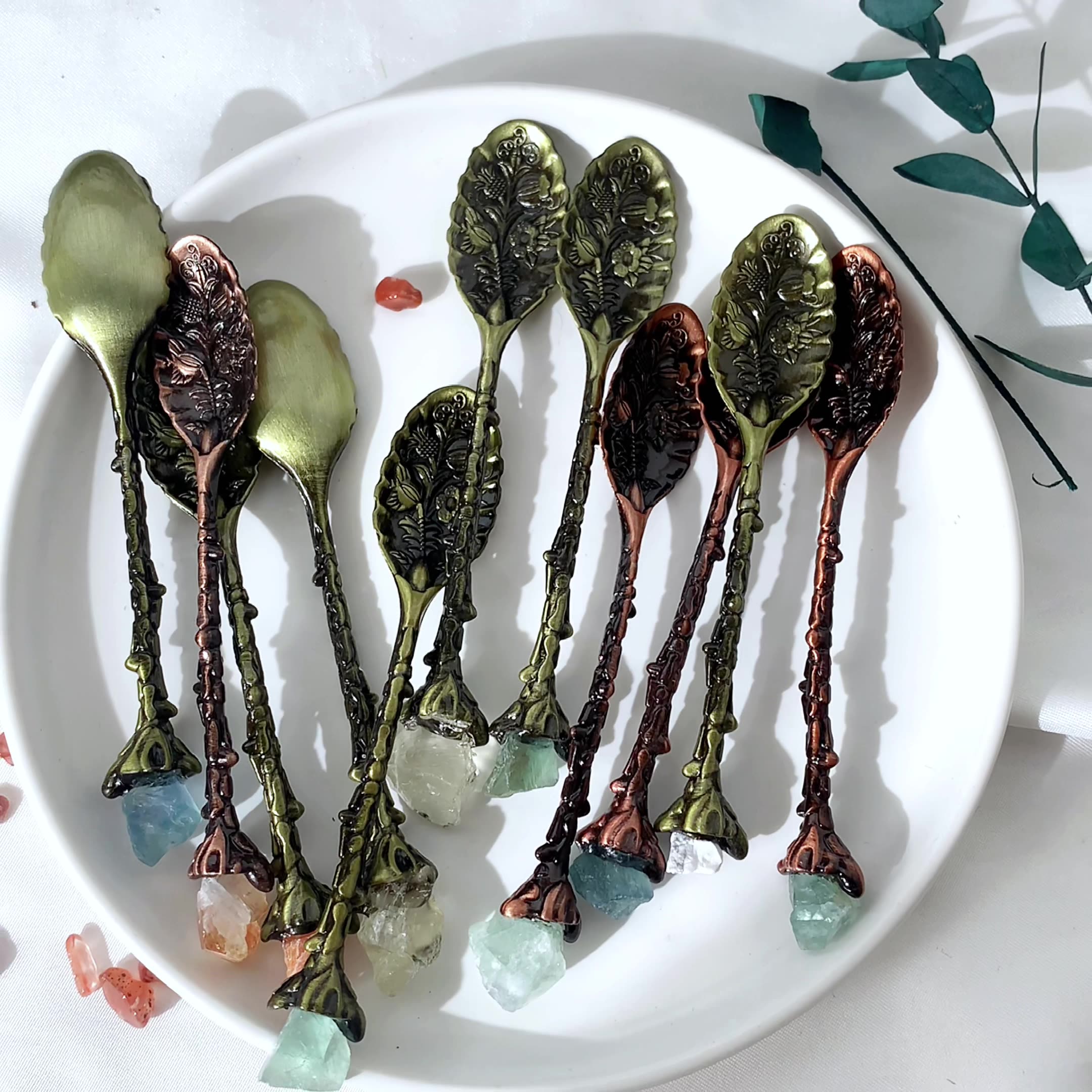 Coffee Tea Mix - Natural Crystal Raw Gemstone Coffee Spoon