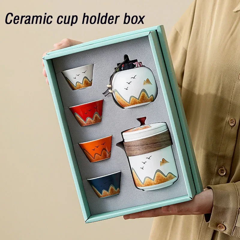 Coffee Tea Mix - Gift Box,Chinese Style Ceramic Tea Cup,Porcelain