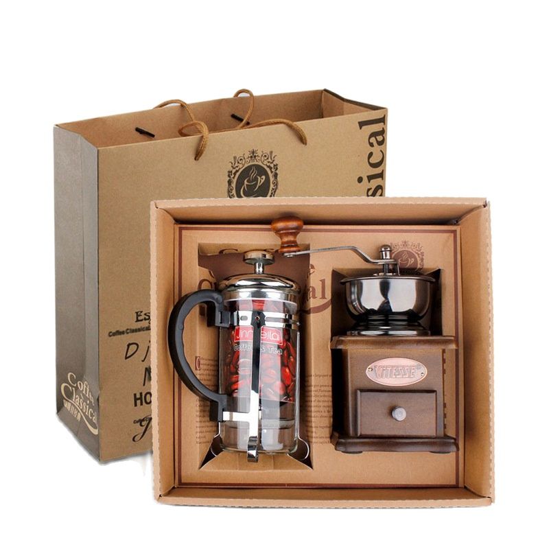 French Press Glass - Coffee Pot Coffee Grinder Set Household