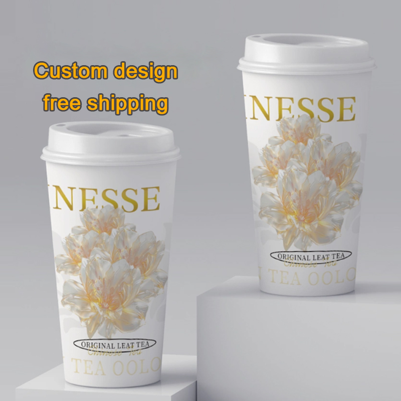 Coffee Tea Paper Cups - LOGO Custom Thickened Disposable Milk ,