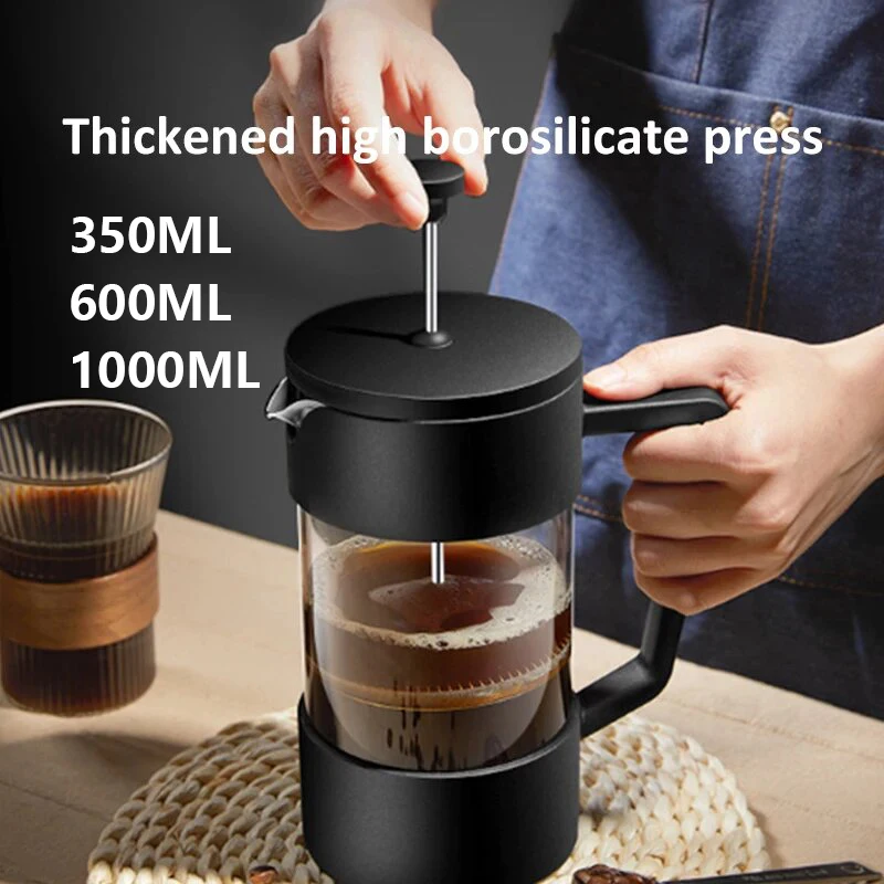 French Press Glass - 350/600/1000ML French Press Coffee Maker Pot