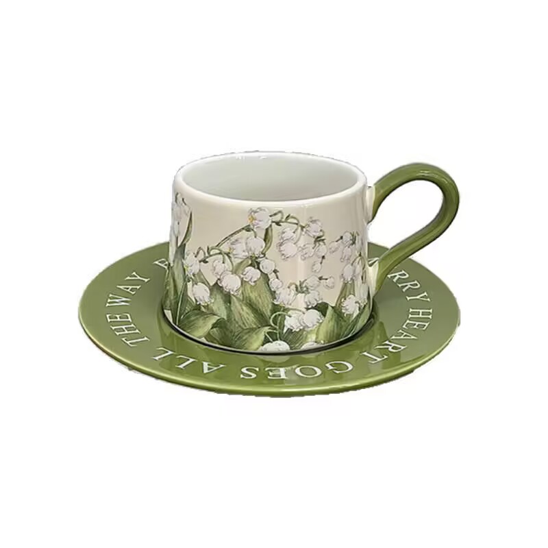 Vintage oil painting lily of t - Valley Tea And Coffee 评论和价格