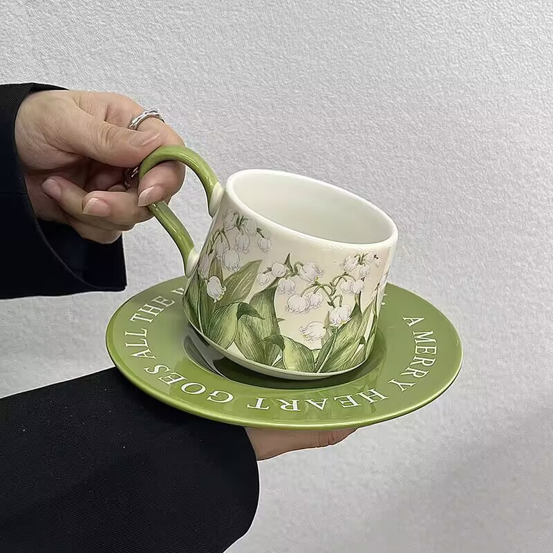 Vintage oil painting lily of t - Valley Tea And Coffee 评论和价格
