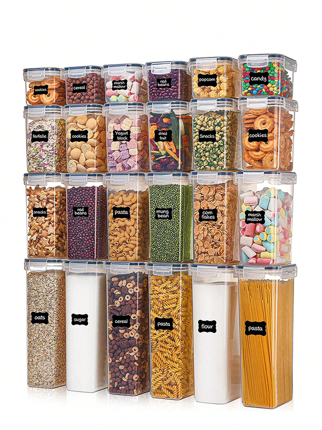 48pcs Airtight Food Storage Co - Tea Coffee Sugar Container 评论和价格