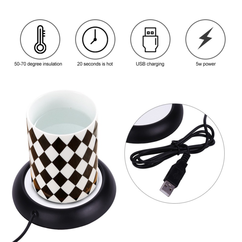 Wood Grain USB Cup Warmer Heat - Coffee Tea Warmer 评论和价格