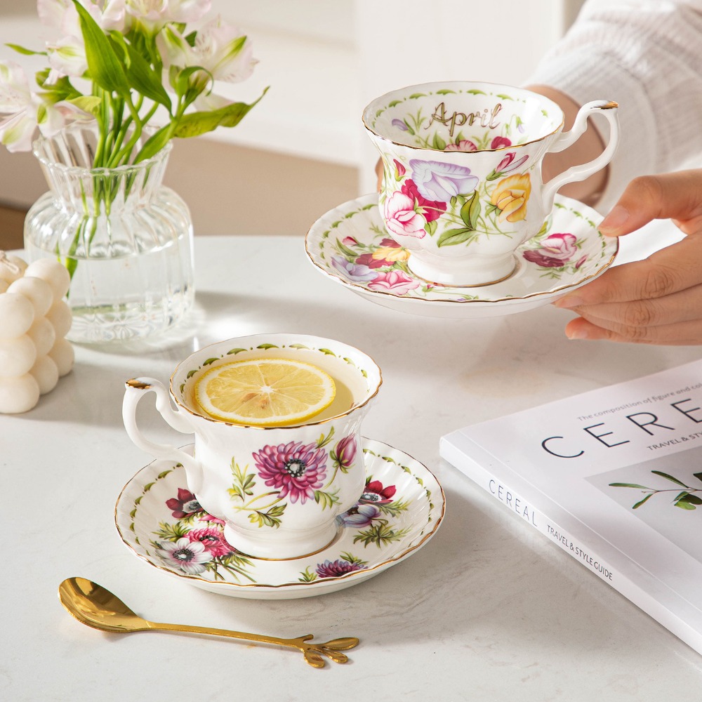 Vintage Floral Porcelain Coffe - Valley Tea And Coffee 评论和价格