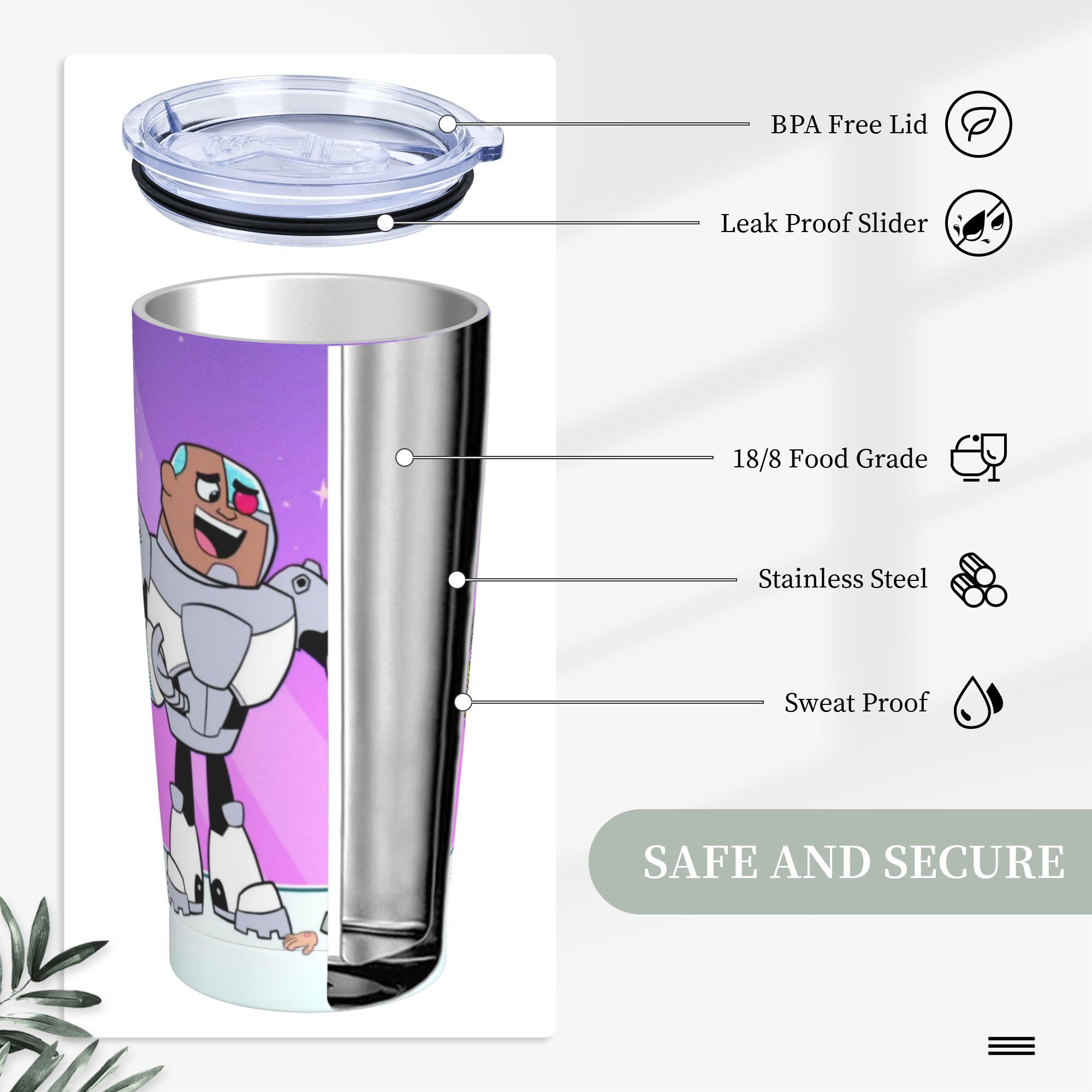 Teen Go Cartoon Tumbler Vacuum - Double Wall Mug 评论和价格