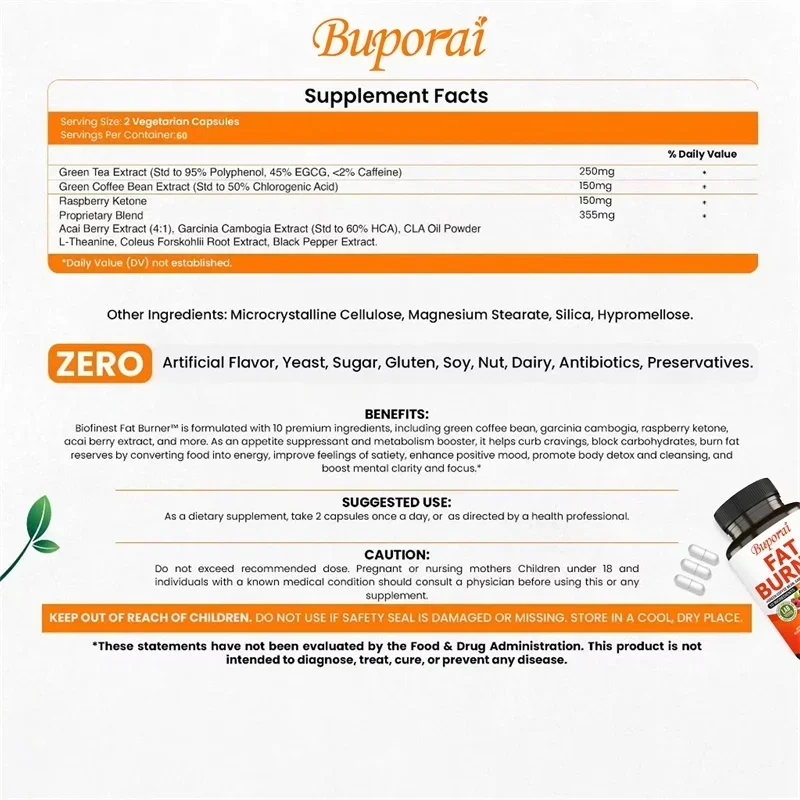 Fat Burner Capsules - Healthy  - Coffee Tea Beans 评论和价格