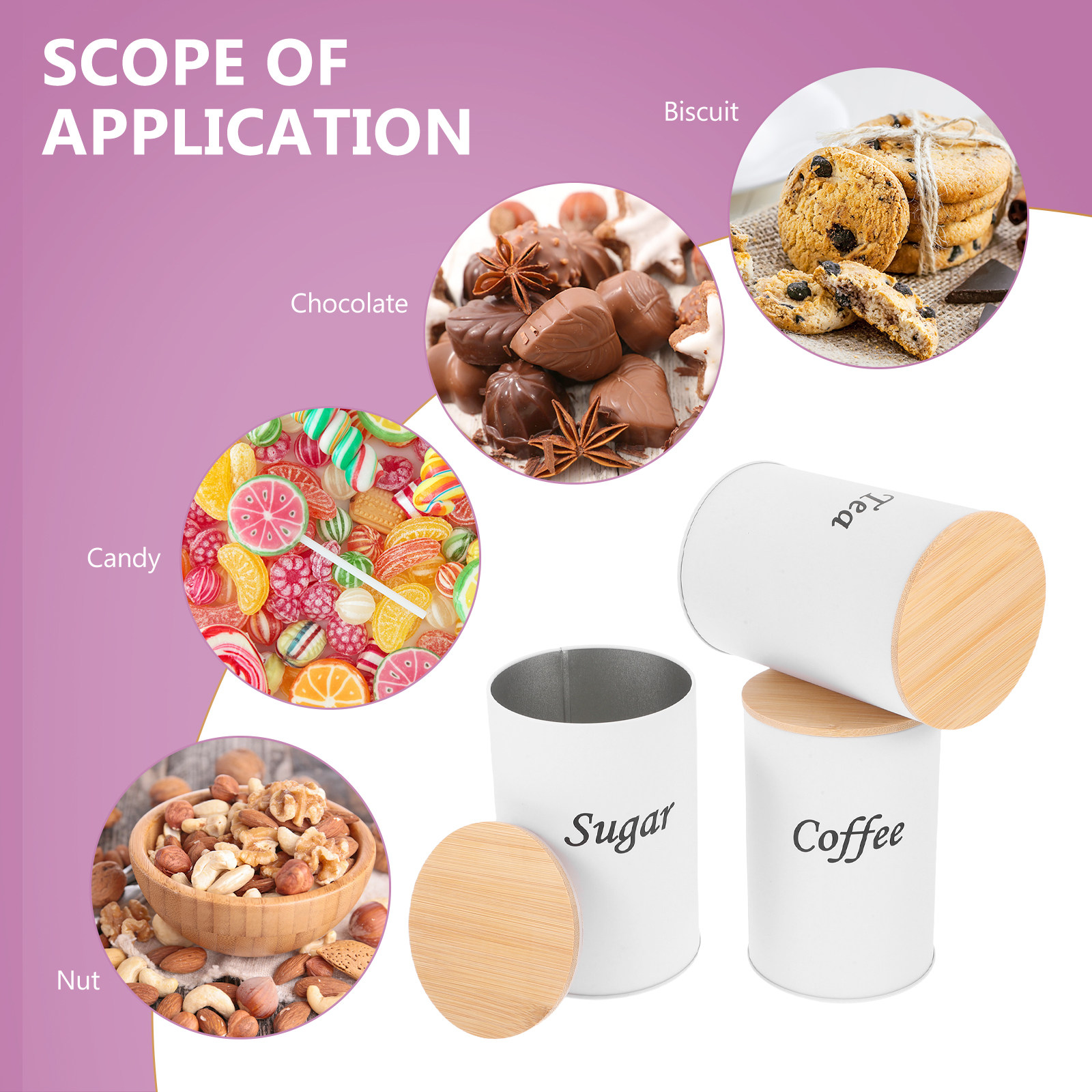 3Pcs Airtight Round Canisters  - Coffee Tea Beans 评论和价格