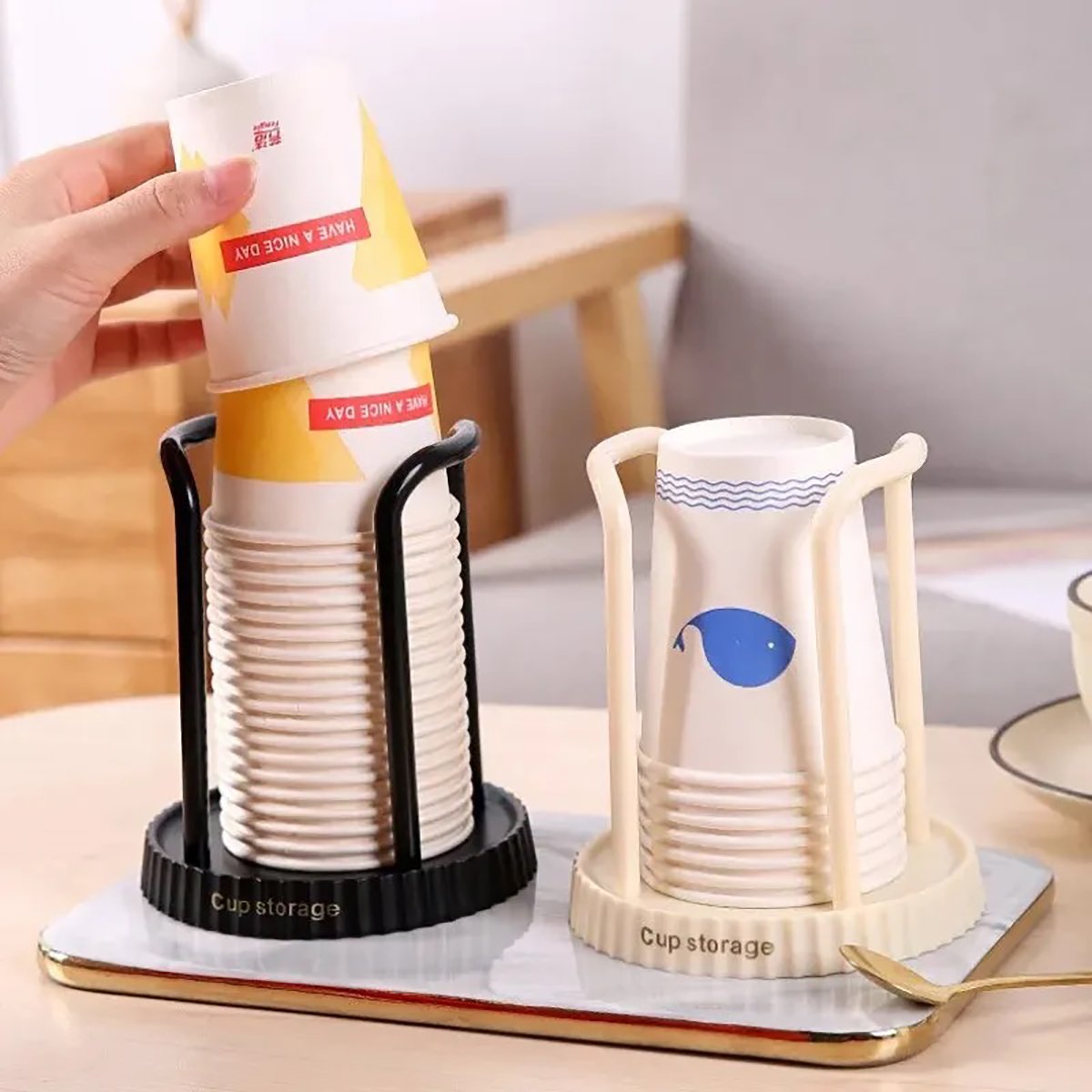 Minimalist Paper Cup Holder, H - Coffee Tea Paper Cups 评论和价格