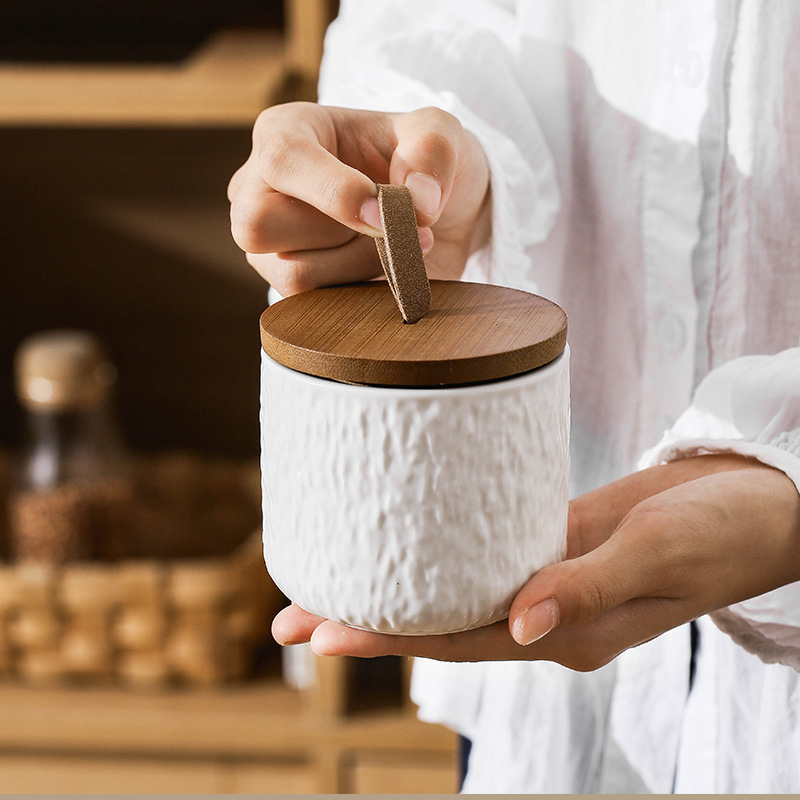 Rock Pattern Ceramic Tea Stora - Tea Coffee Sugar Container 评论和价格