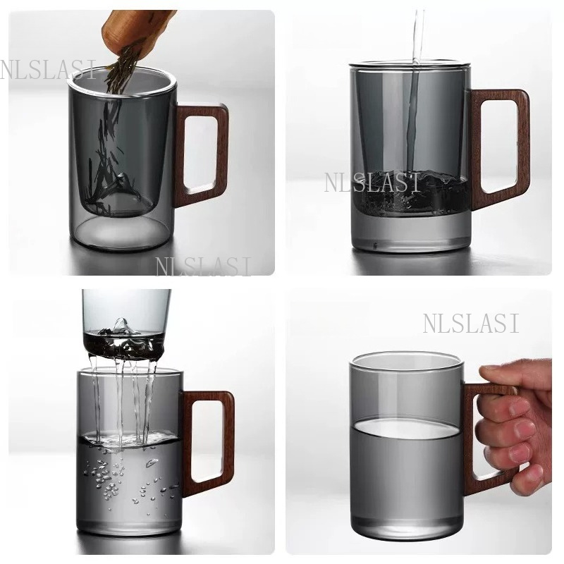 Smoky Gray Double Wall Glass T - Double Wall Mug 评论和价格