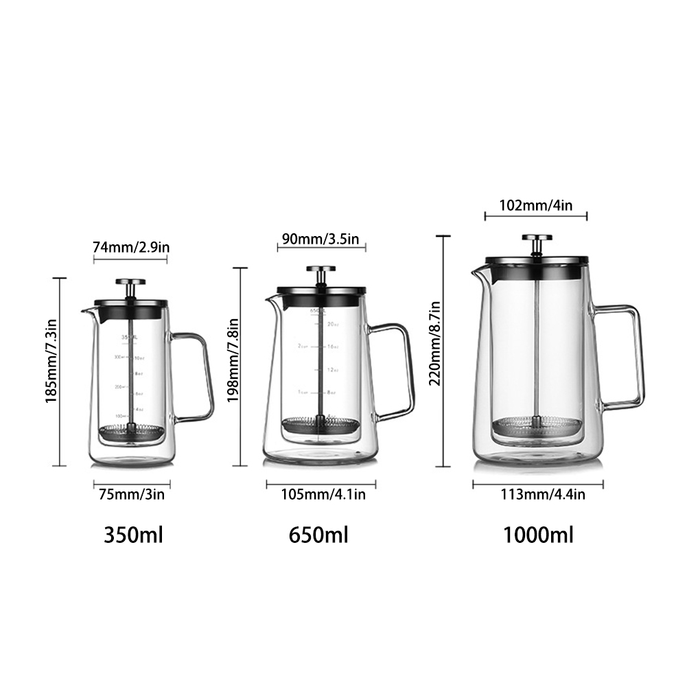 Double Layers French Press Pot - French Press Glass 评论和价格