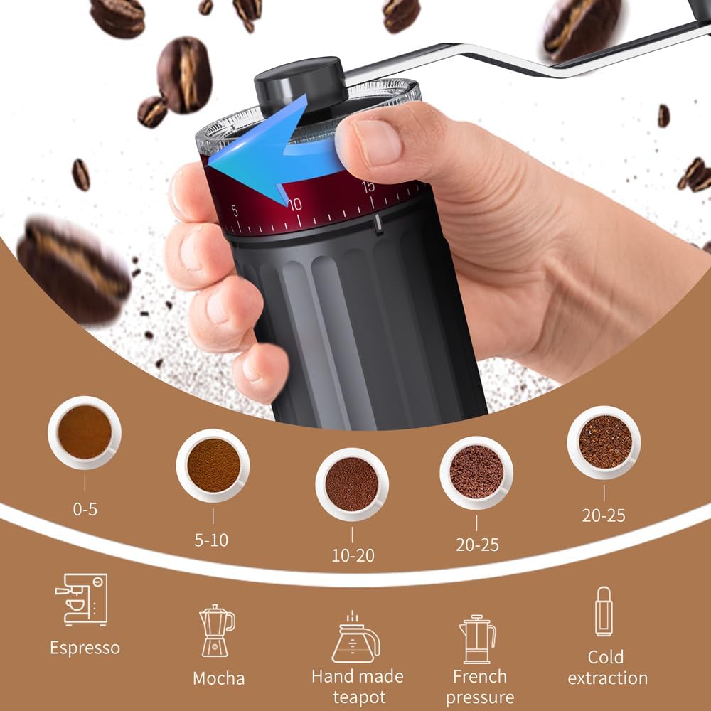Manual Coffee Grinder with 40  - Burr Hand Grinder 评论和价格