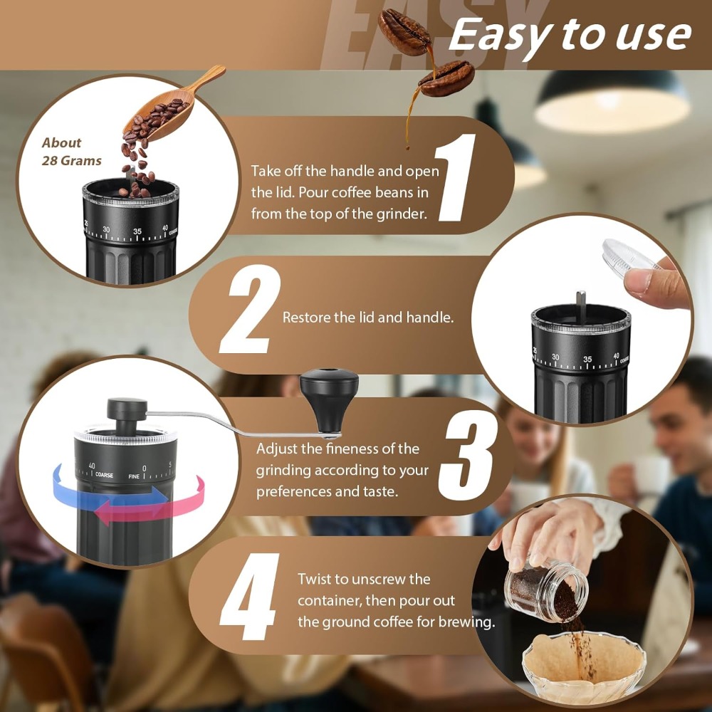 Manual Coffee Grinder with 40  - Burr Hand Grinder 评论和价格
