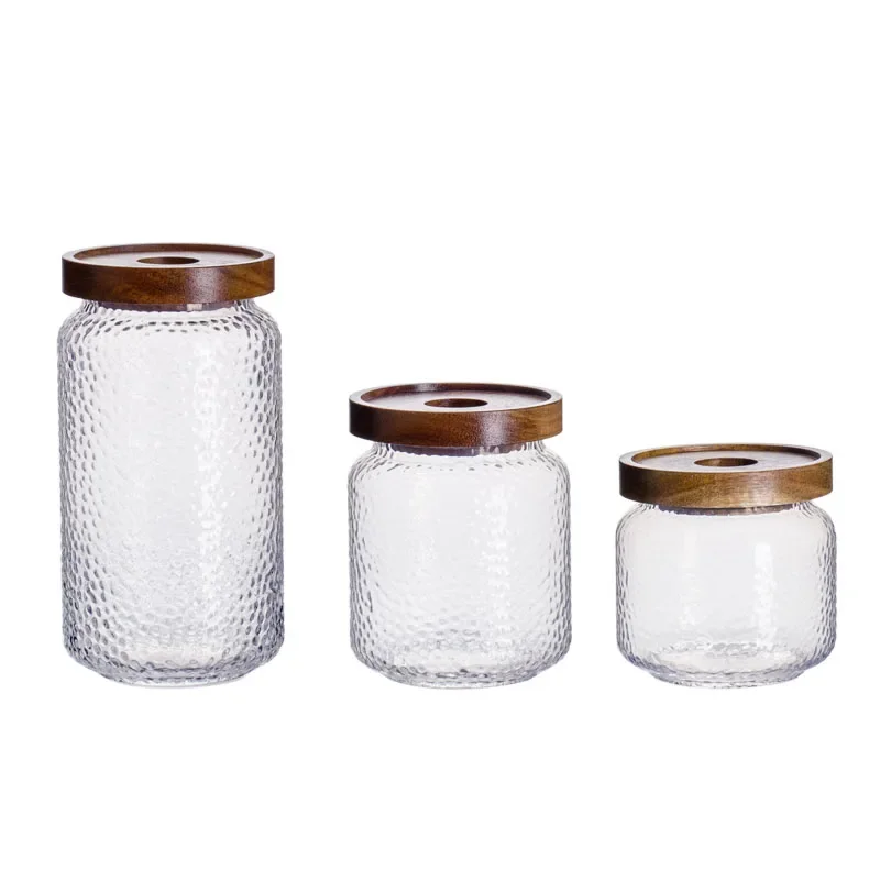 Wood Glass Storage Tanks Seale - Coffee Tea Beans 评论和价格