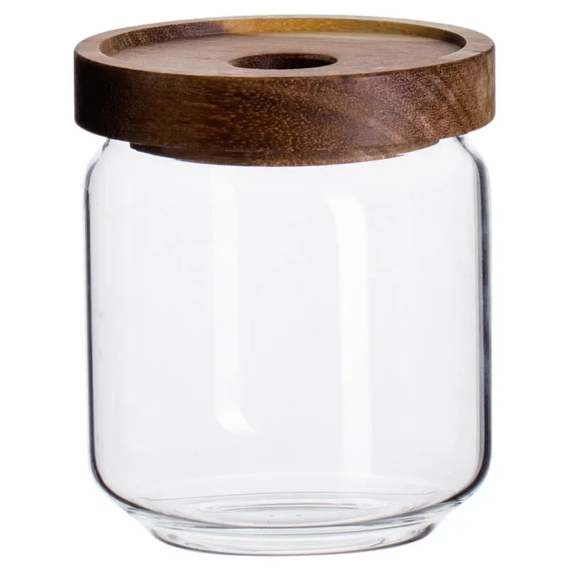 Wood Glass Storage Tanks Seale - Coffee Tea Beans 评论和价格