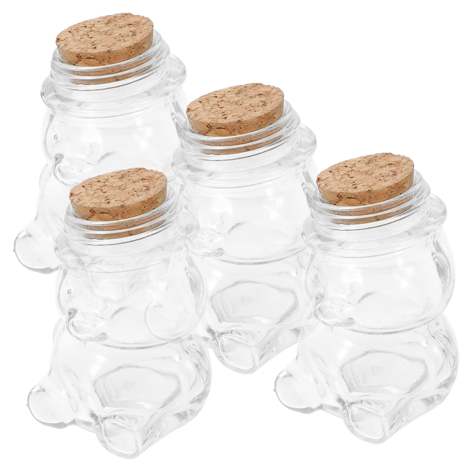 4Pcs Glass Candy Jar Set Trans - Tea Coffee Sugar Container 评论和价格