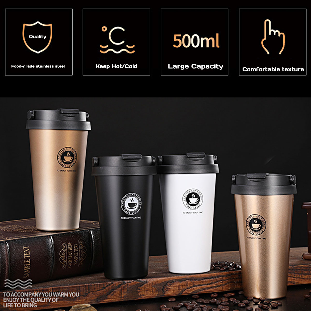 Insulated Travel Coffee Mug 16 - Double Wall Mug 评论和价格