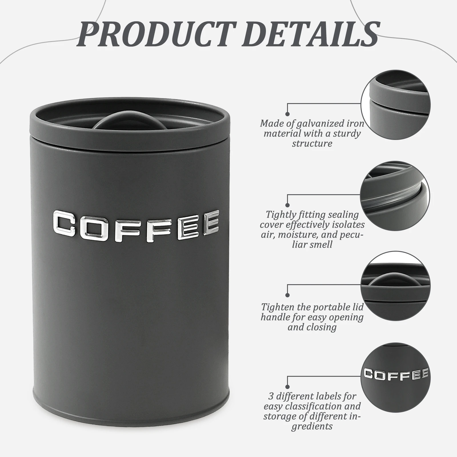 3 Pcs Tea Coffee Sugar Caniste - Tea Coffee Sugar Container 评论和价格