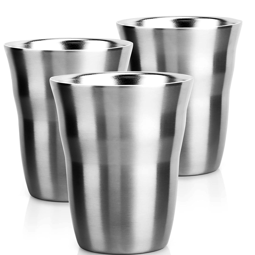 2/3 Pack Metal Cups 8 OZ Stain - Double Wall Mug 评论和价格