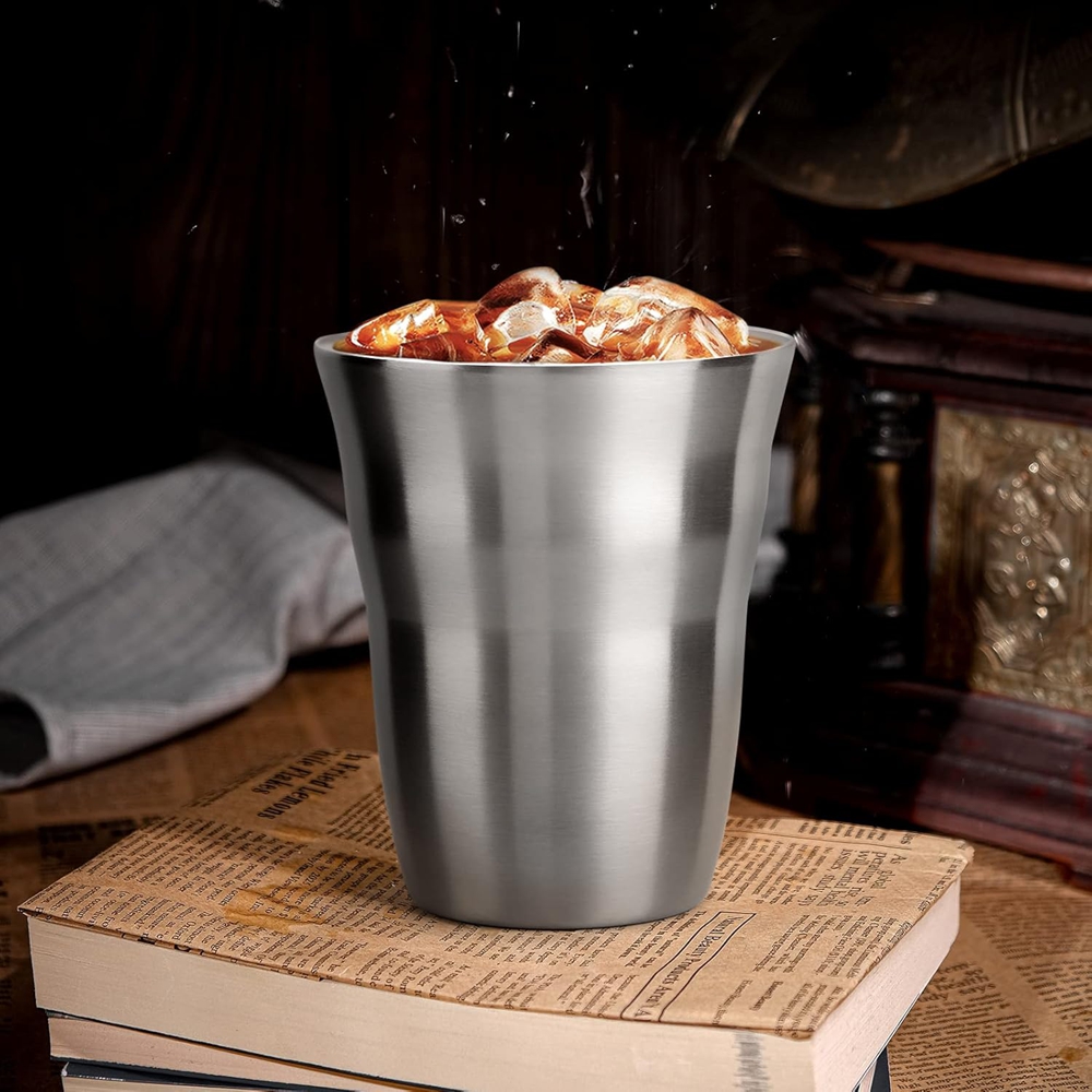 2/3 Pack Metal Cups 8 OZ Stain - Double Wall Mug 评论和价格