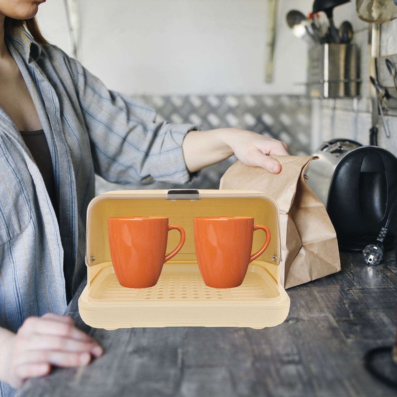 Cup Storage Organizer Box Desk - Coffee Tea Cup 评论和价格