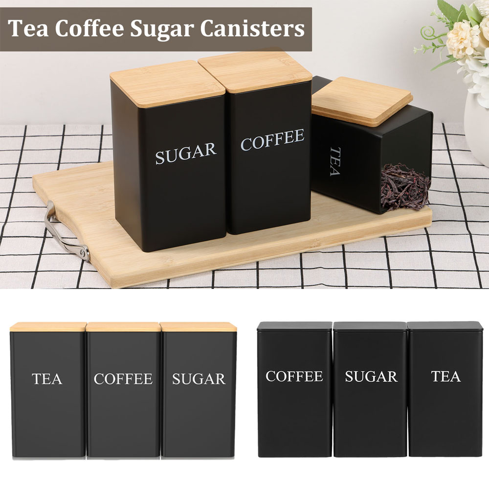 Coffee Bean Storage Jar Metal  - Tea Coffee Sugar Container 评论和价格