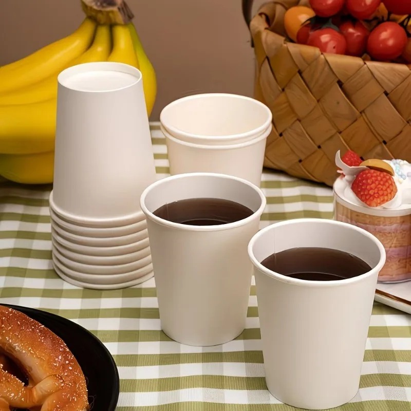 50/100PCS White Paper Cups Jui - Coffee Tea Paper Cups 评论和价格